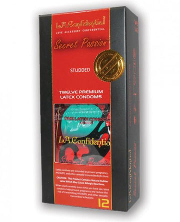 L.A. Confidential Secret Passion Studded Condoms 12 Pack