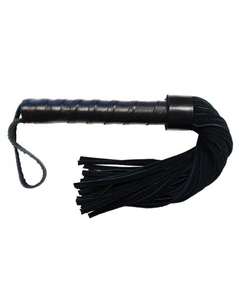 Rouge Leather Handle Short Short Suede Flogger Black