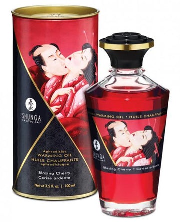 Shunga Warming Massage Oil Blazing Cherry 3.5oz