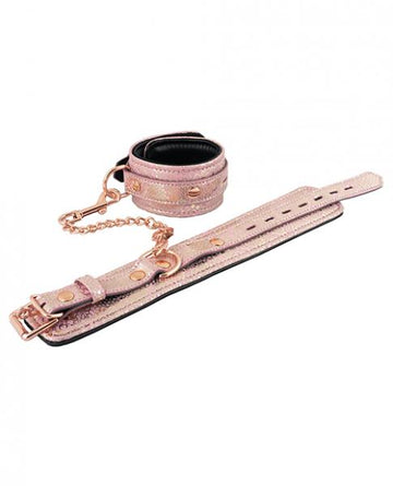 Spartacus Wrist Restraints Leather Lining Pink