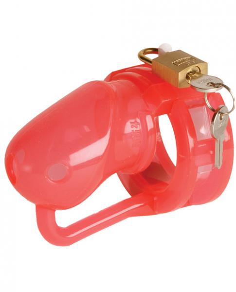 Malesation Silicone Penis Cage Small Red/Clear