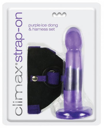 Climax Strap On Purple Ice Dong & Harness Set