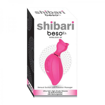 Shibari Beso Sensual Suction Massager 8 Function Silicon Usb Rechargeable Splashproof Pink