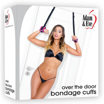 Adam &amp; Eve Over The Door Bondage Cuffs Pink