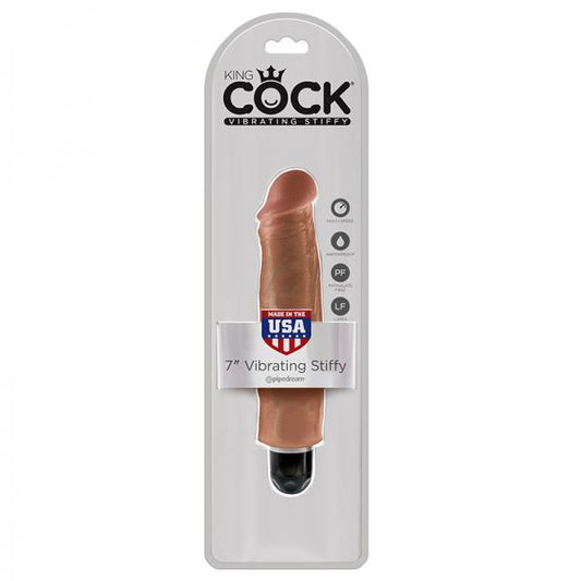 King Cock 7in Vibrating Stiffy Tan