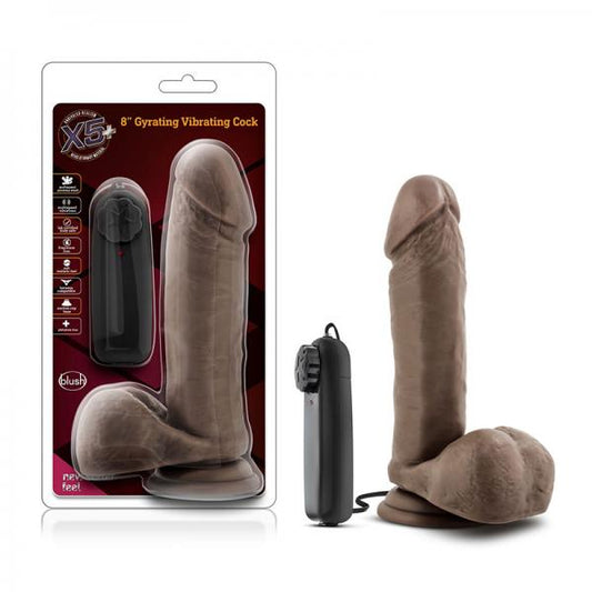 X5 Plus - 8in Gyrating Vibrating Cock - Chocolate