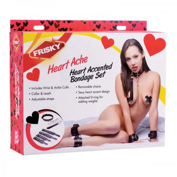 Frisky Heartache 5pc Heart Accented Bondage Set