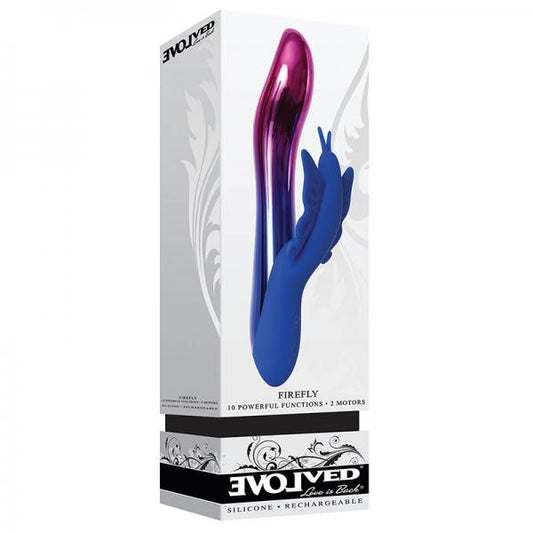 Evolved Firefly Light Up Vibrator 2 Motors 10 Function Usb Rechargeable Cord Included Waterproof