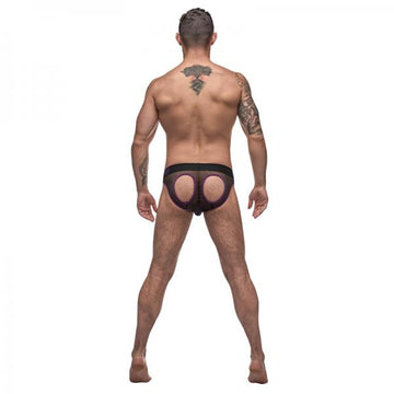 Male Power Airotic Mesh Butt Out Bikini Black Medium