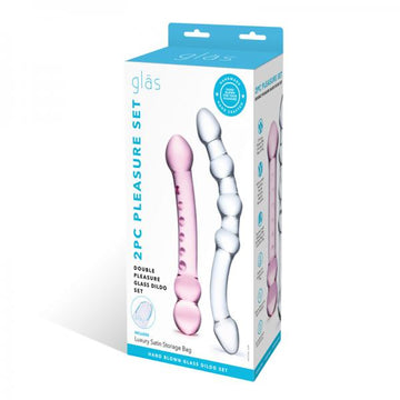 Double Pleasure Glas Dildo Set 2pc