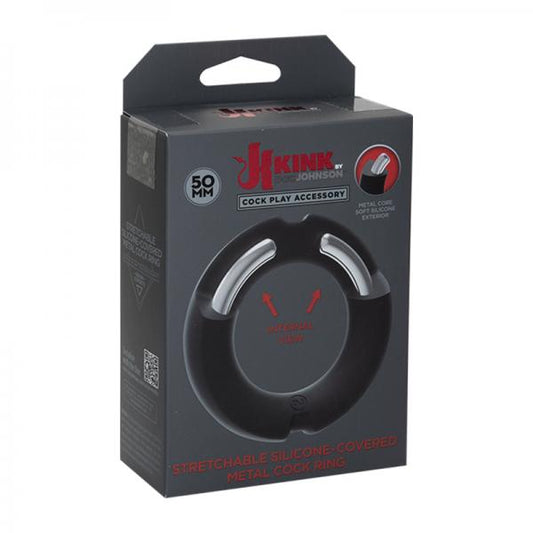 Kink By Doc Johnson Hybrid Silicone Covered Metal Cock Ring 50mm