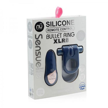 Sensuelle Remote Control Bullet Ring Xlr8 Navy Blue