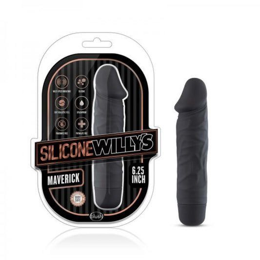 Silicone Willy's Maverick 6.25" Vibrating Dildo Black