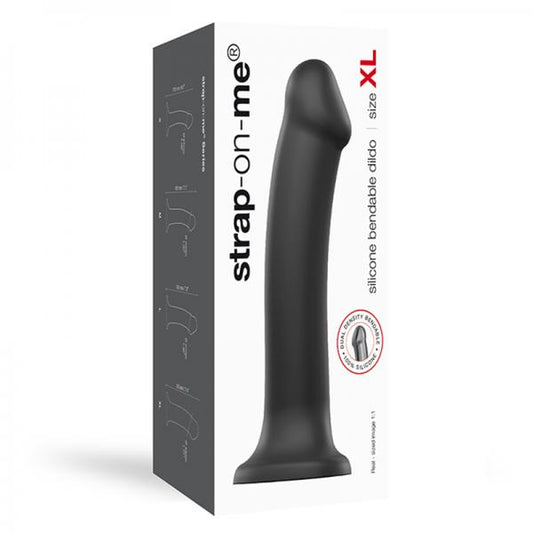 Strap-on-me Semi-realistic Dual Density Bendable Dildo Black Size Xl