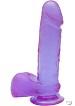 Crystal Jellies Ballsy Cock 8 inches Purple Dildo