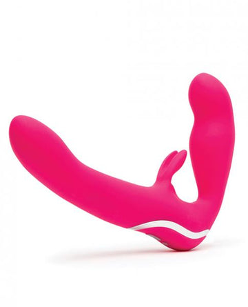 Happy Rabbit Rechargeable Pink Vibrating Strapless Strap On