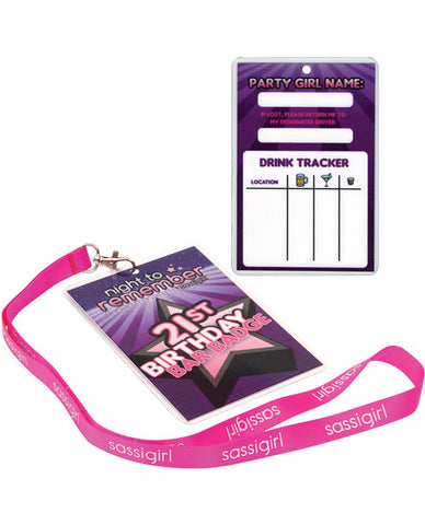 Night to remember 21st birthday bar badge by sassigirl