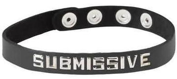 Wordband Collar - Submissive - Black