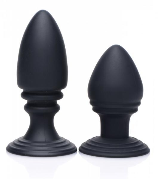 Duplex Silicone Anal Plug Set Black